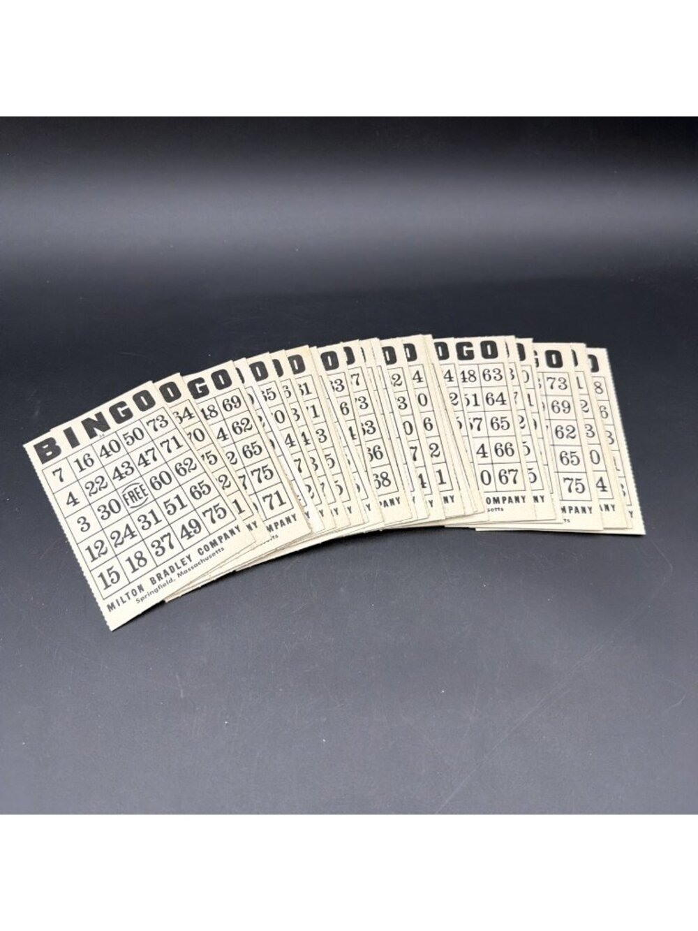 Milton Bradley Vintage Bingo Cards Set Of 32 Cards #34-65 MB 4002